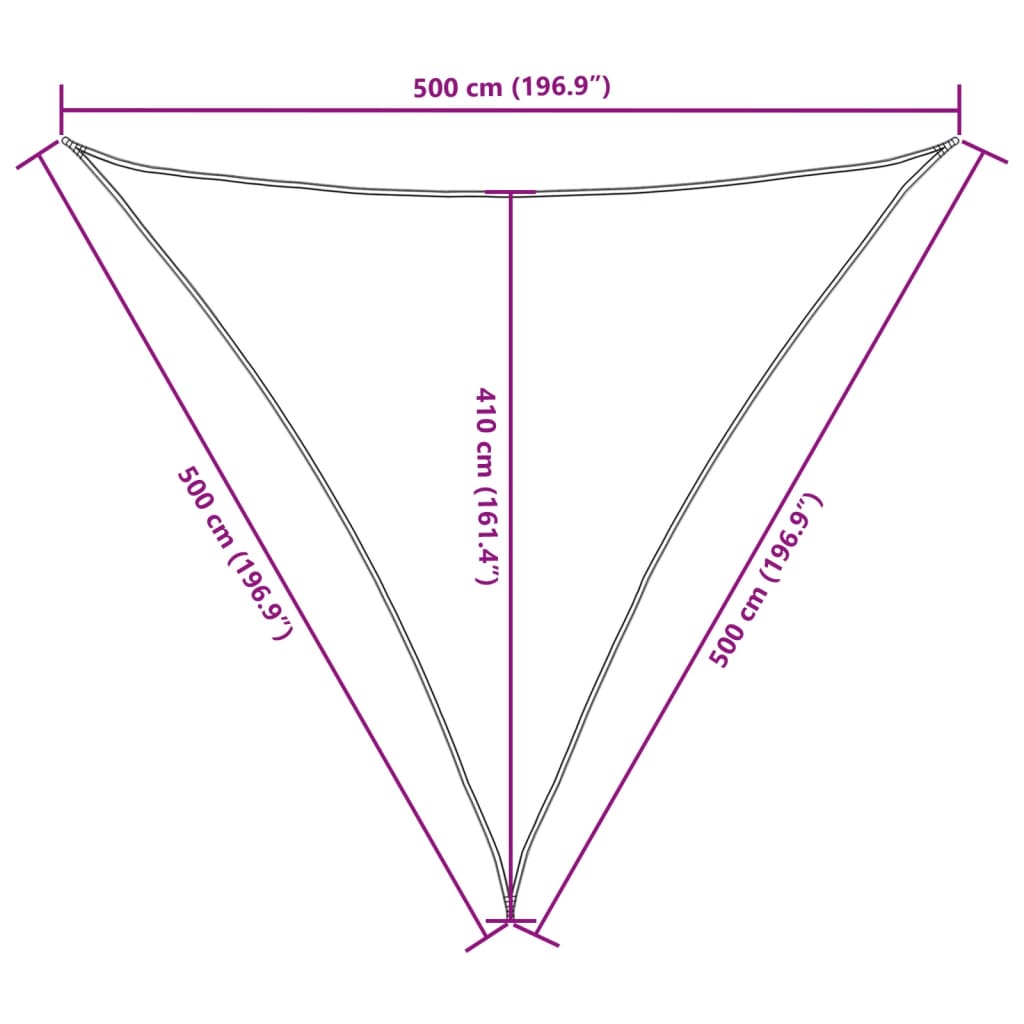 Sunshade Sail Oxford Fabric Triangular 5x5x5 m Terracotta