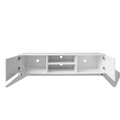 TV Cabinet High-Gloss White 140x40.5x35 cm