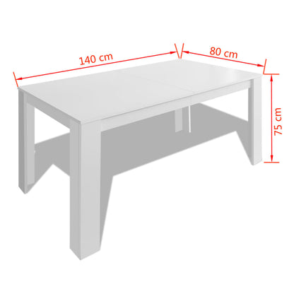 Dining Table 140x80x75 cm White