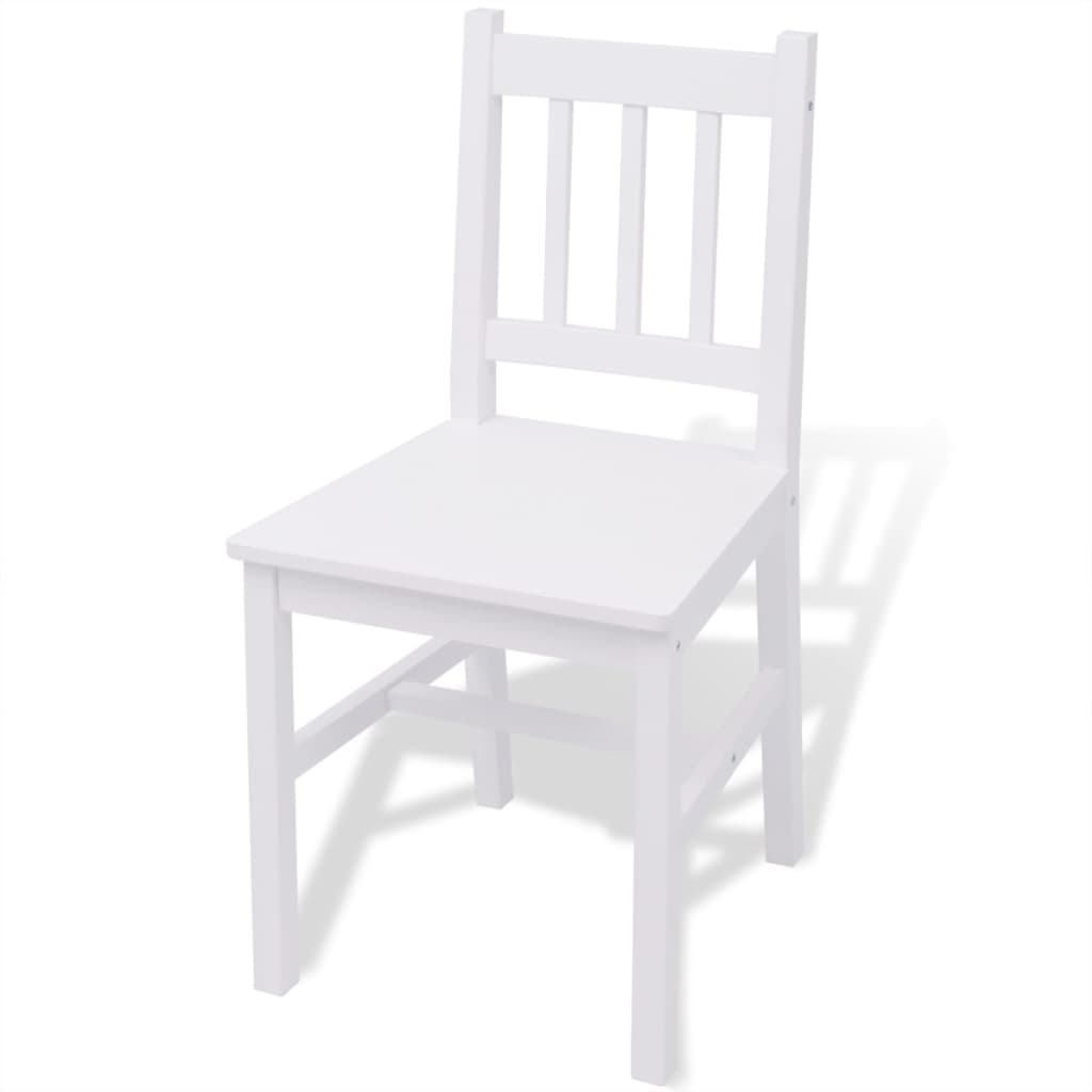 Three Piece Dining Set Pinewood White