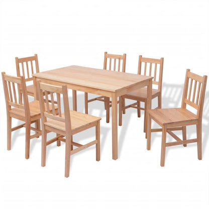 Seven Piece Dining Set Pinewood