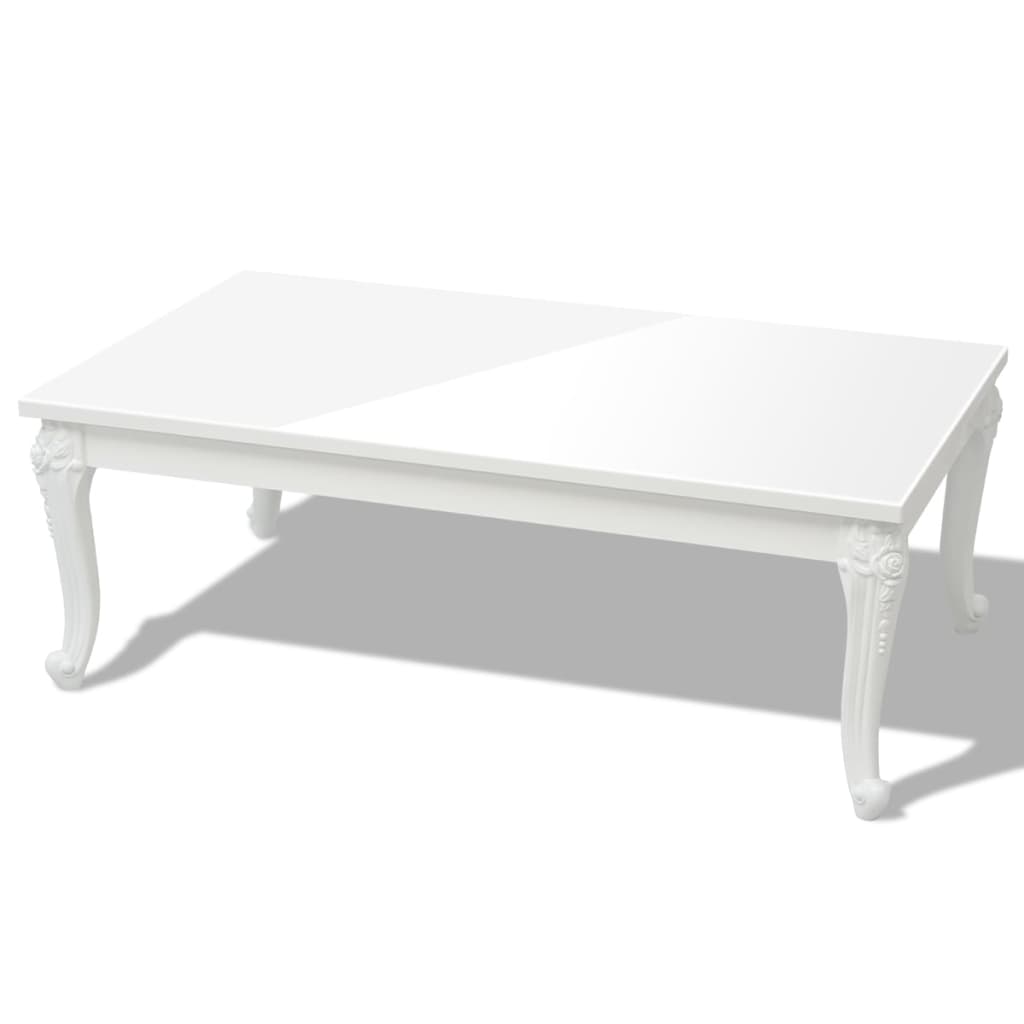 Coffee Table 115x65x42 cm High Gloss White