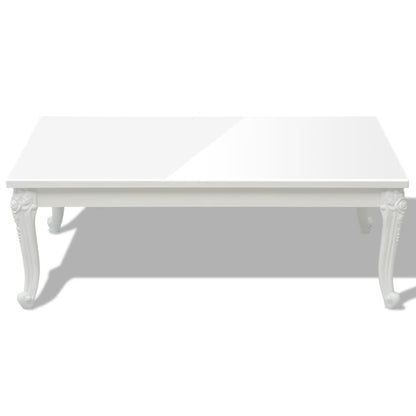 Coffee Table 115x65x42 cm High Gloss White