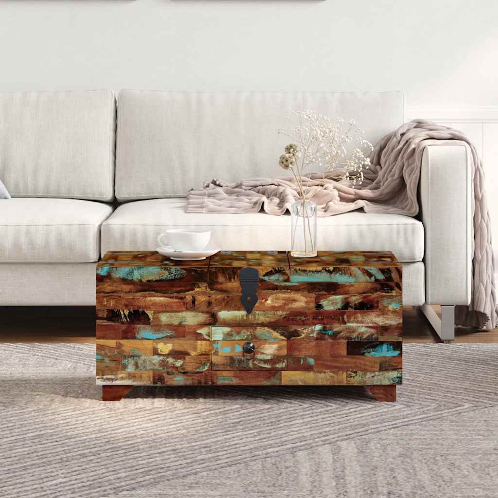 Coffee Table Box Chest Solid Reclaimed Wood 80x40x35 cm