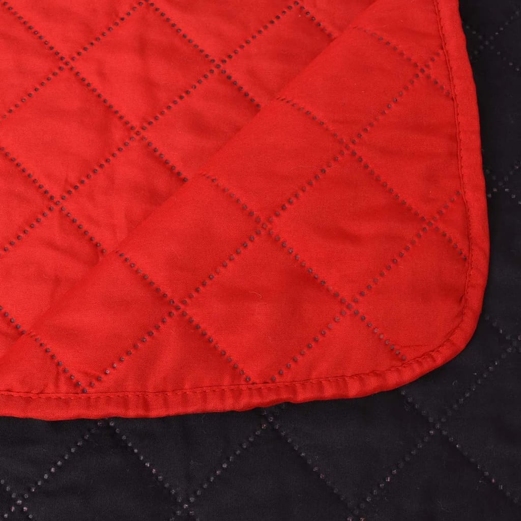 Double-sided Quilted Bedspread Red and Black 220x240 cm