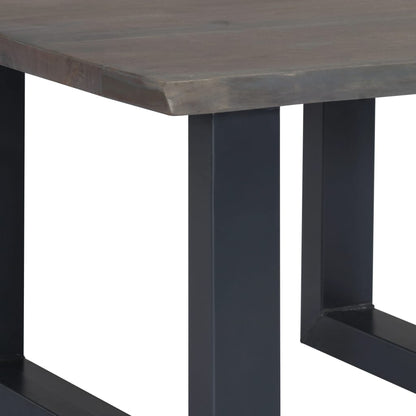 Coffee Table with Live Edges Grey 60x60x40 cm Solid Acacia Wood