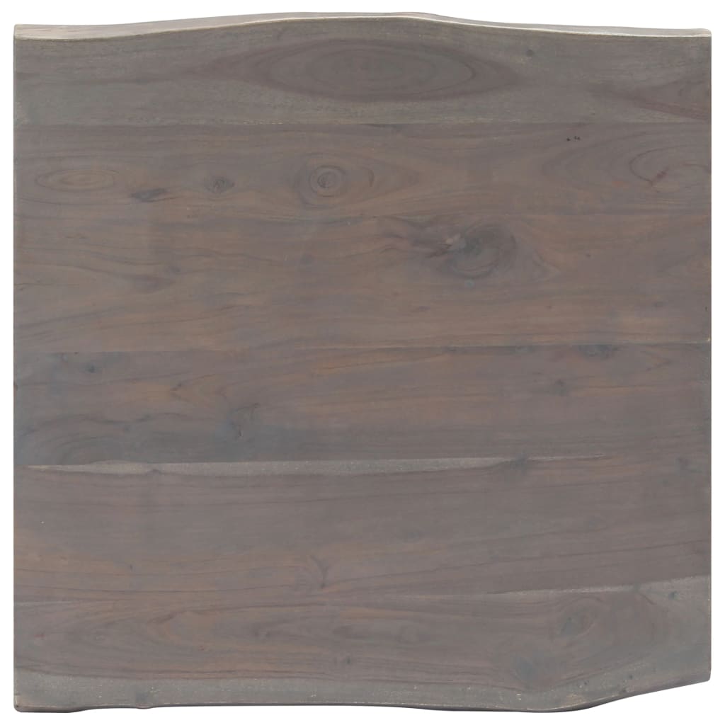Coffee Table with Live Edges Grey 60x60x40 cm Solid Acacia Wood