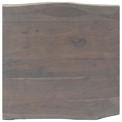 Coffee Table with Live Edges Grey 60x60x40 cm Solid Acacia Wood
