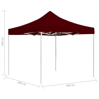 Professional Folding Party Tent Aluminium 3x3 m Wine Red
