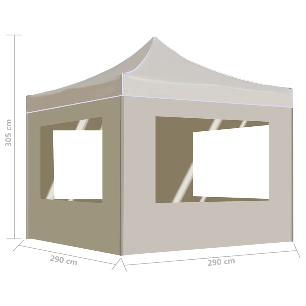 Professional Folding Party Tent with Walls Aluminium 3x3 m Cream