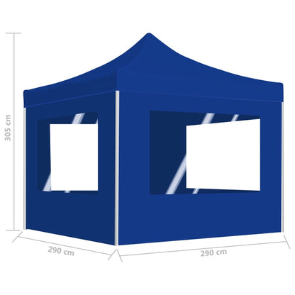 Professional Folding Party Tent with Walls Aluminium 3x3 m Blue
