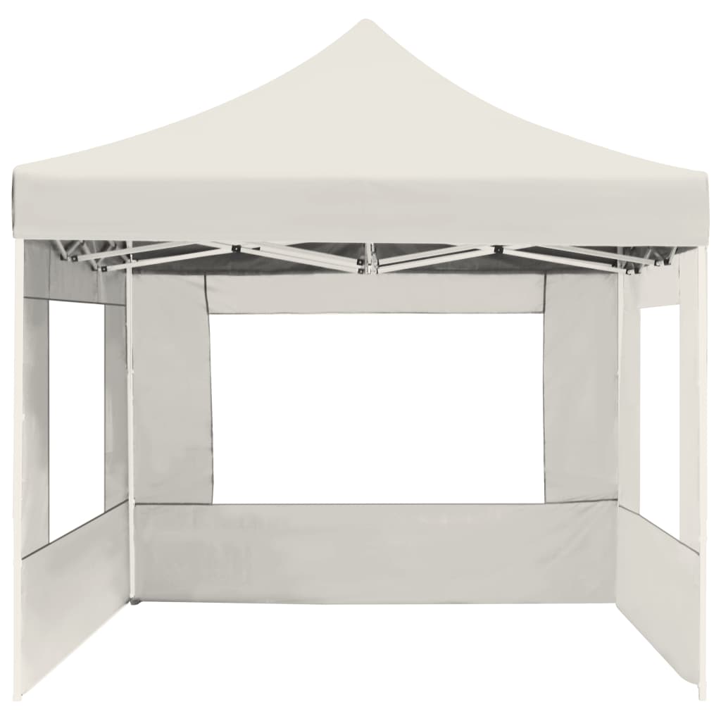 Professional Folding Party Tent with Walls Aluminium 4.5x3 m Cream