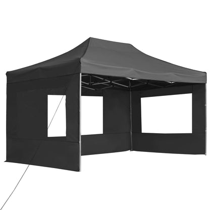 Professional Folding Party Tent with Walls Aluminium 4.5x3 m Anthracite