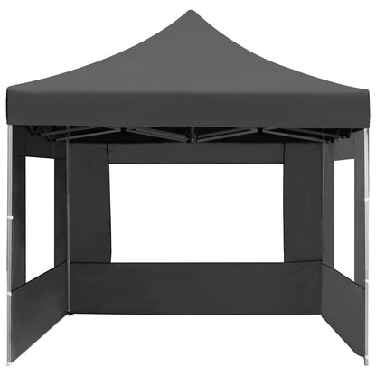 Professional Folding Party Tent with Walls Aluminium 4.5x3 m Anthracite