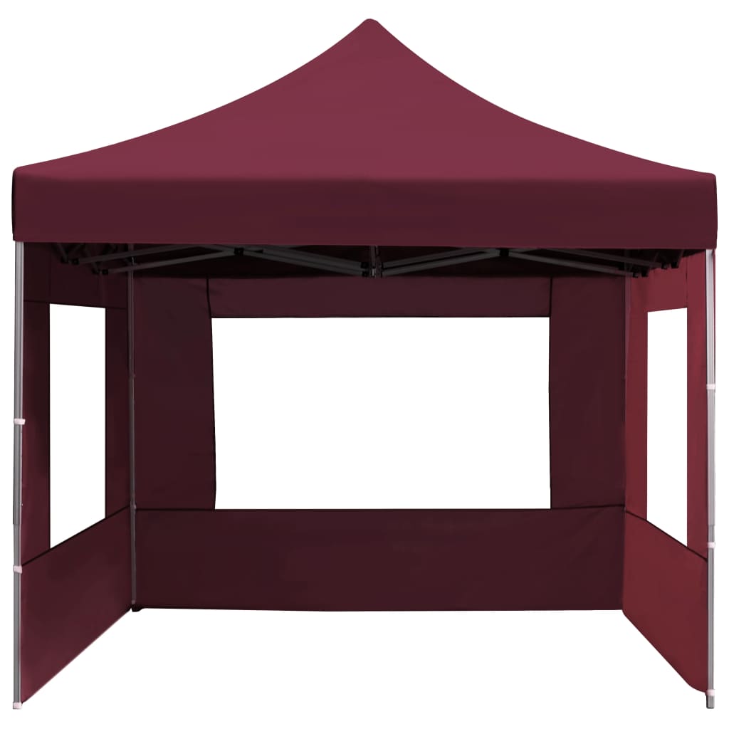 Professional Folding Party Tent with Walls Aluminium 4.5x3 m Wine Red