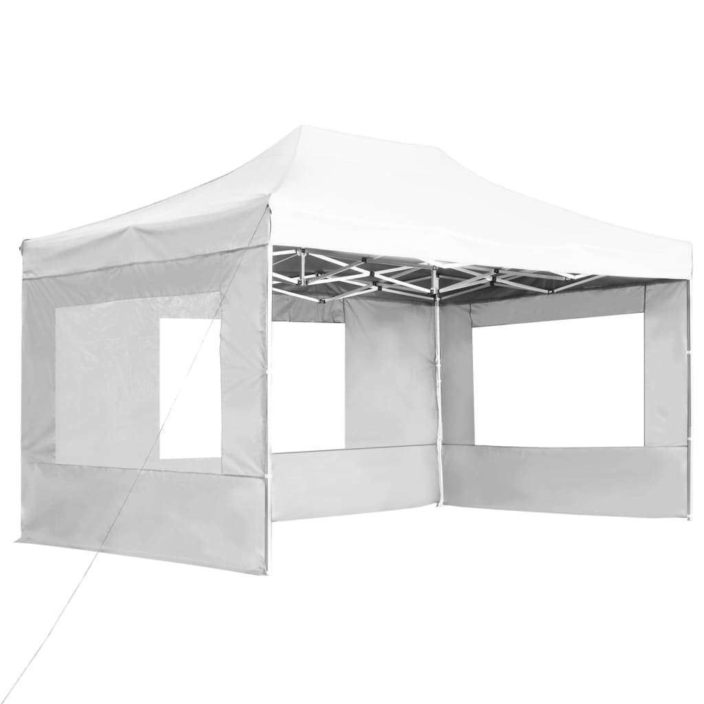 Professional Folding Party Tent with Walls Aluminium 4.5x3 m White