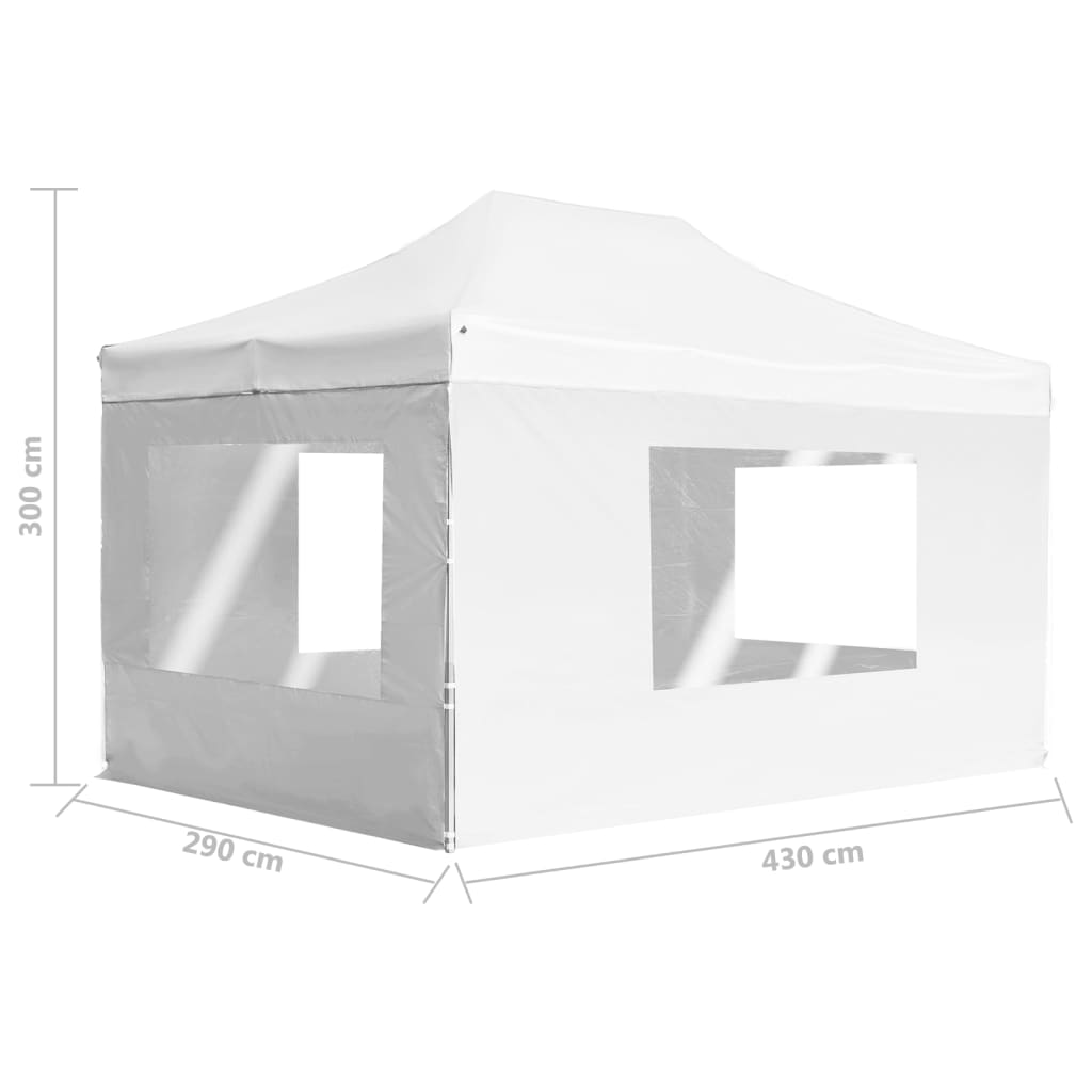 Professional Folding Party Tent with Walls Aluminium 4.5x3 m White