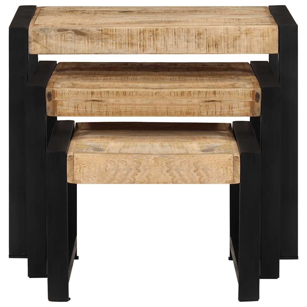 Nesting Tables 3 pcs Solid Mango Wood