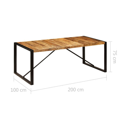 Dining Table 200x100x75 cm Solid Mango Wood