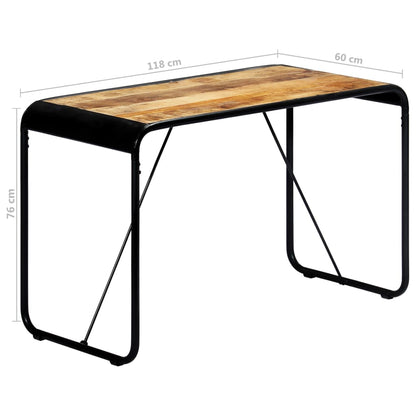 Dining Table 118x60x76 cm Solid Rough Mango Wood