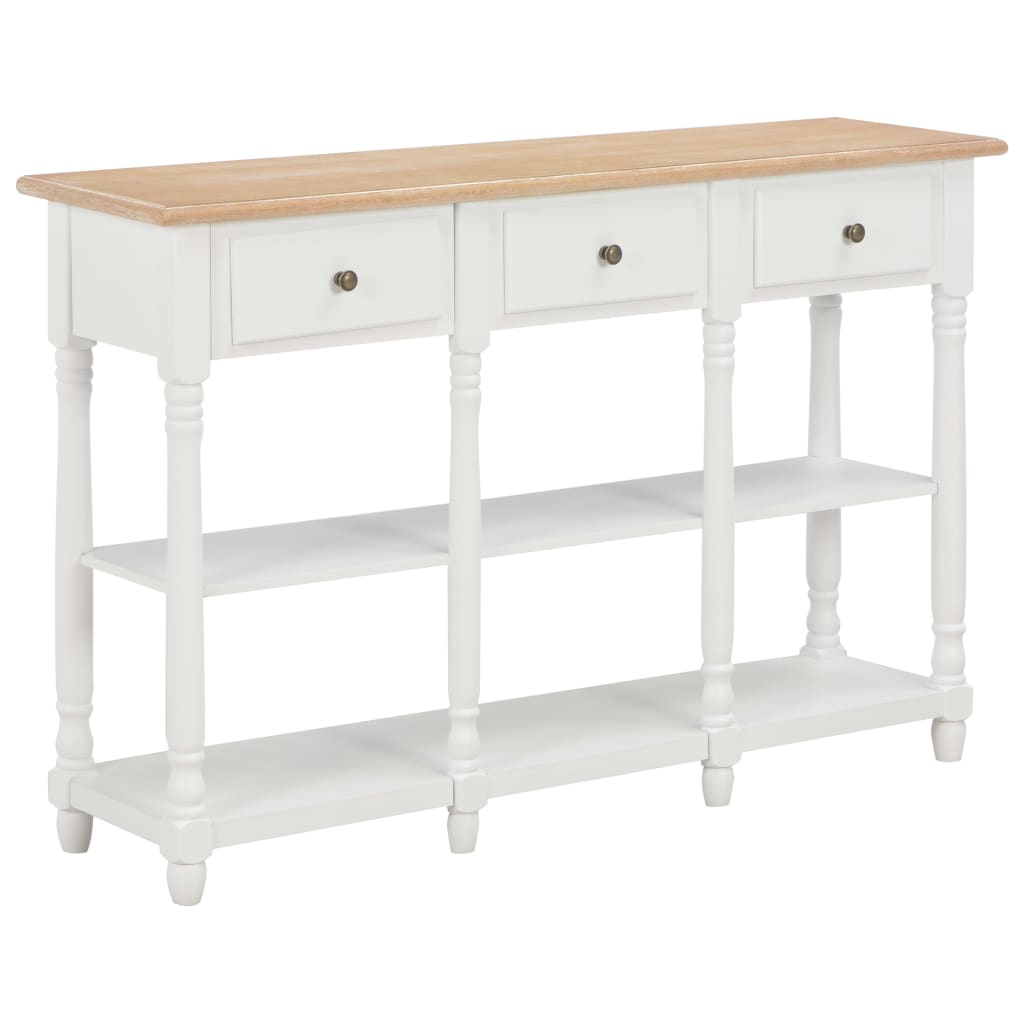 Console Table White 120x30x76 cm MDF