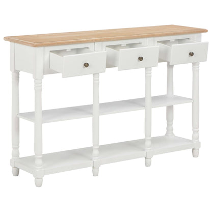 Console Table White 120x30x76 cm MDF