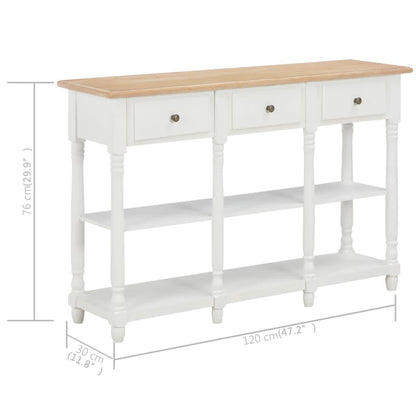 Console Table White 120x30x76 cm MDF