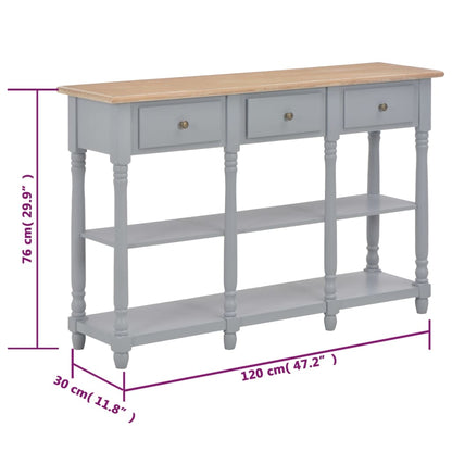 Console Table Grey 120x30x76 cm MDF