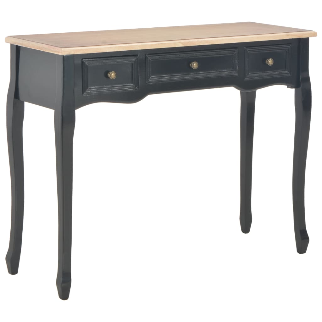 Dressing Console Table with 3 Drawers Black