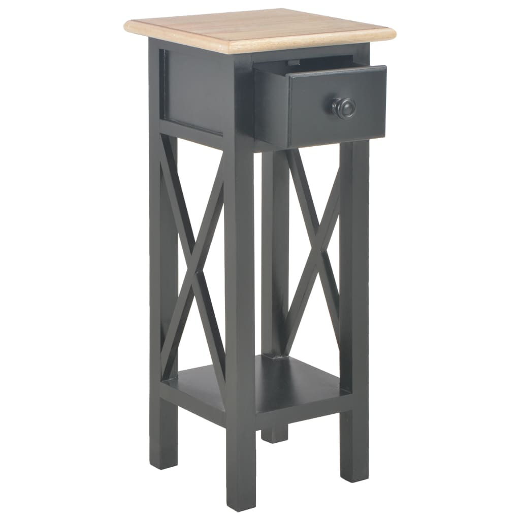 Side Table Black 27x27x65.5 cm Wood