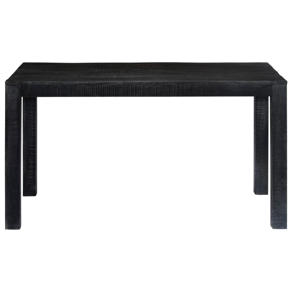 Dining Table Black 118x60x76 cm Solid Mango Wood