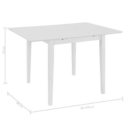 Extendable Dining Table White (80-120)x80x74 cm MDF