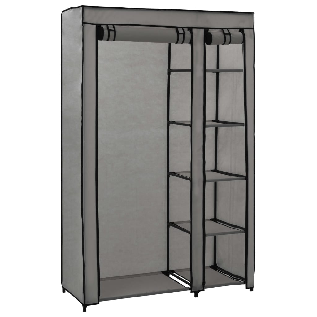 Folding Wardrobe Grey 110x45x175 cm Fabric