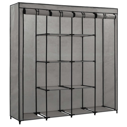 Wardrobe with 4 Compartments Grey 175x45x170 cm