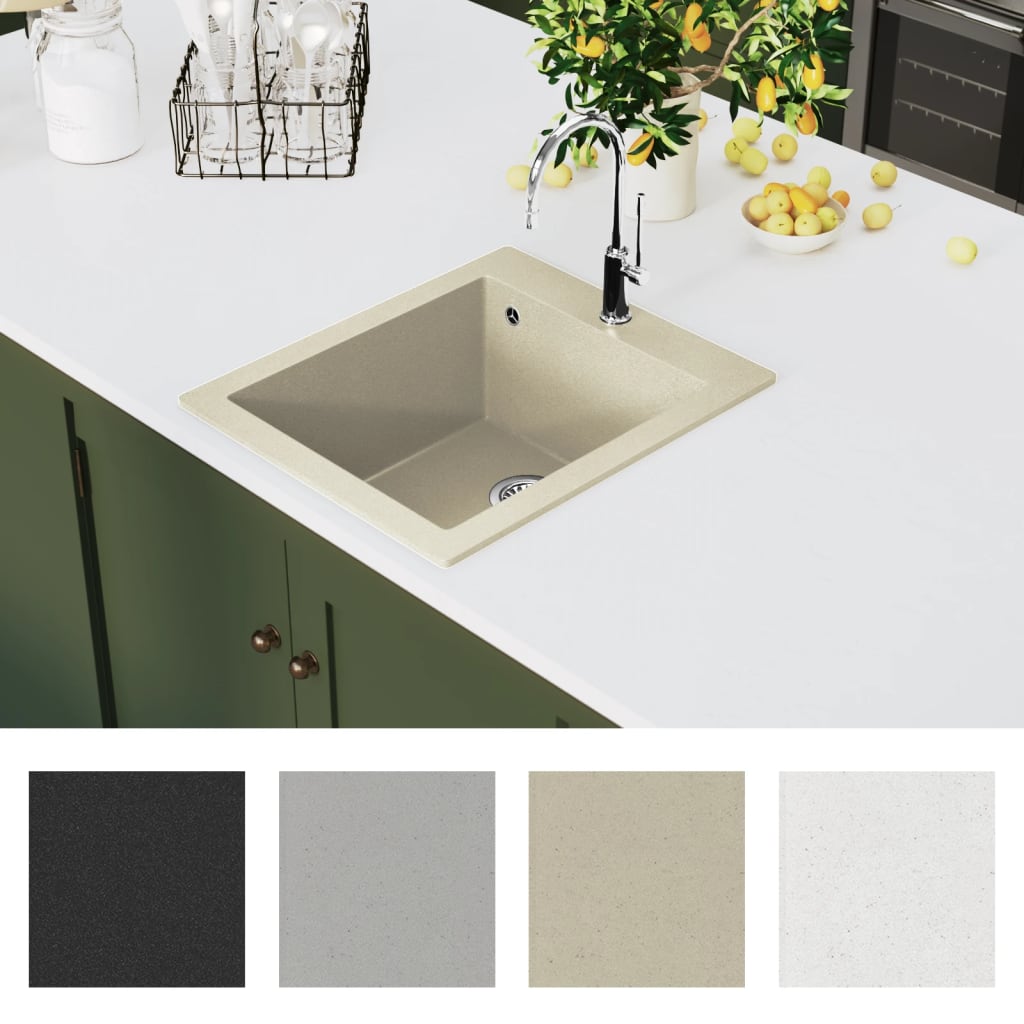 Granite Kitchen Sink Single Basin Beige