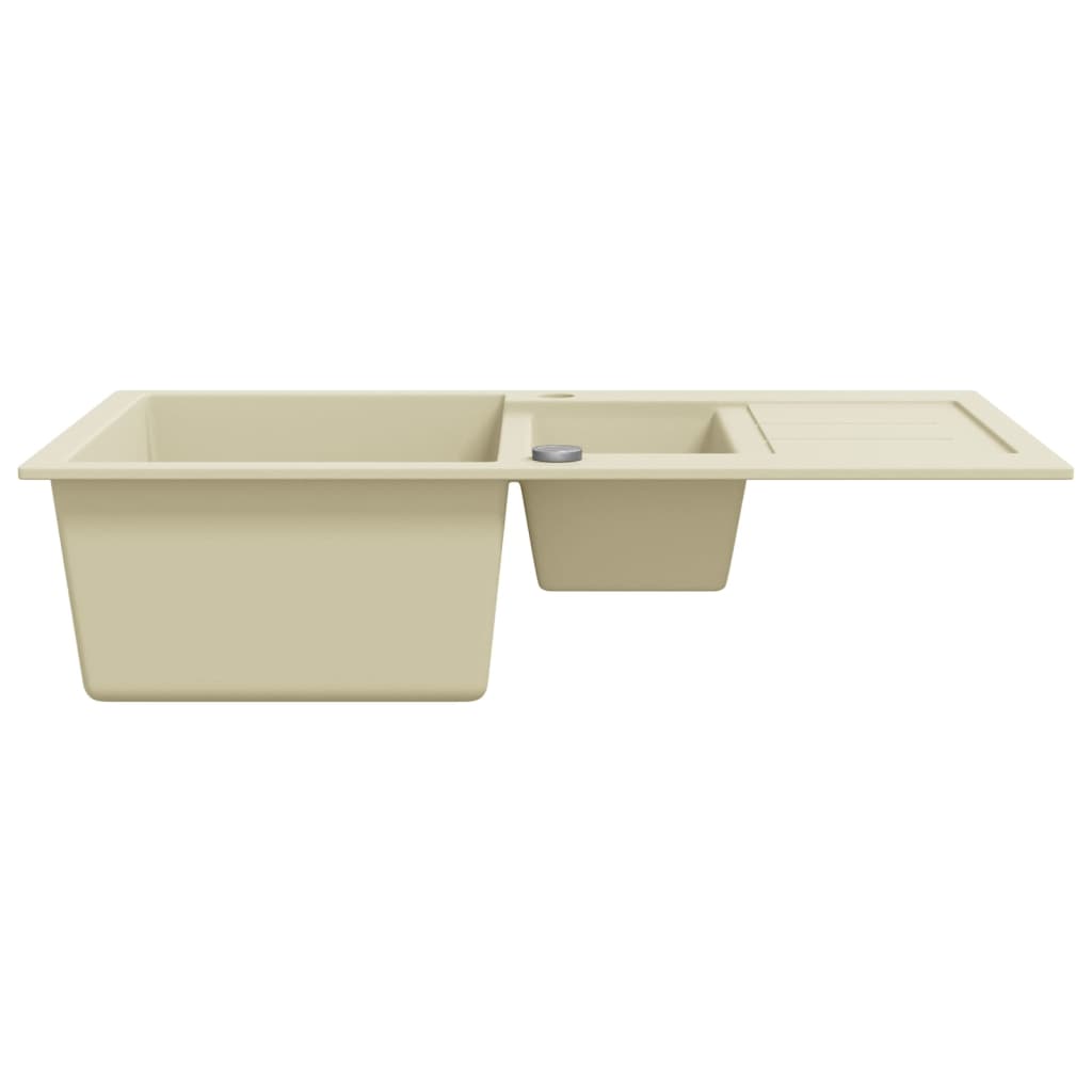 Granite Kitchen Sink Double Basins Beige