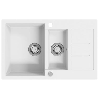 Granite Kitchen Sink Double Basins White