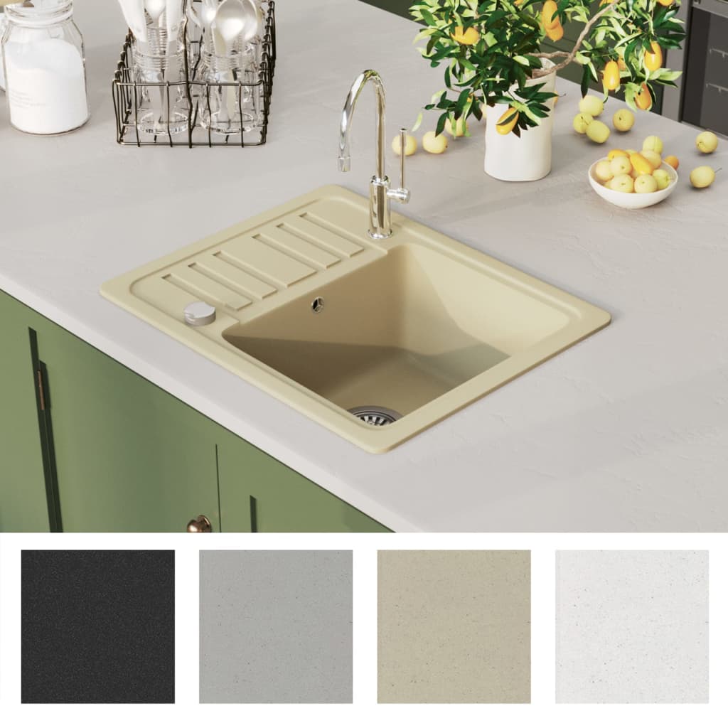 Granite Kitchen Sink Single Basin Beige