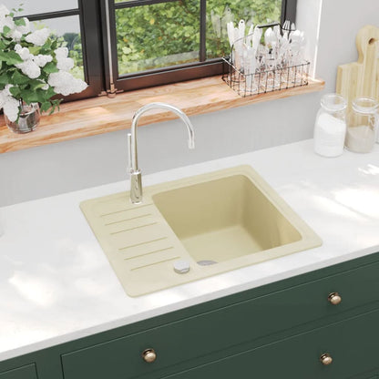 Granite Kitchen Sink Single Basin Beige