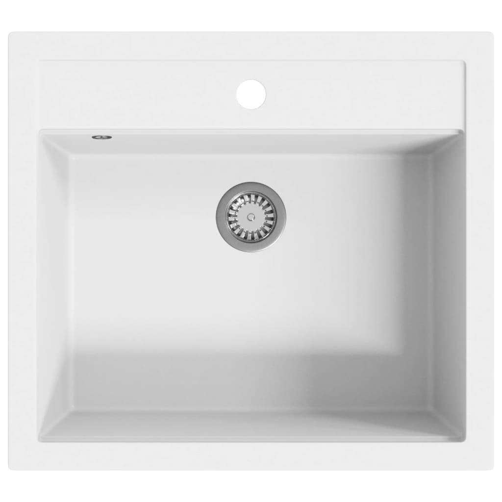 Granite Kitchen Sink Single Basin White