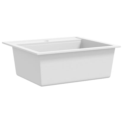 Granite Kitchen Sink Single Basin White