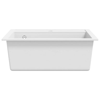 Granite Kitchen Sink Single Basin White