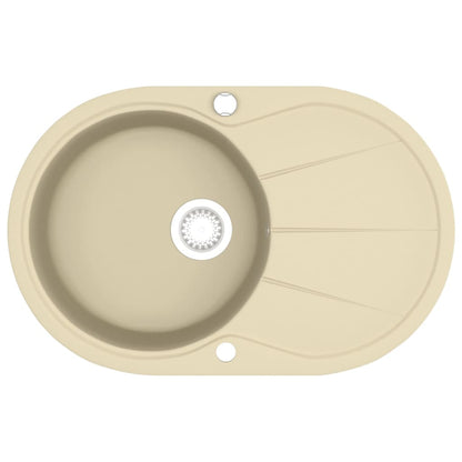 Granite Kitchen Sink Single Basin Oval Beige