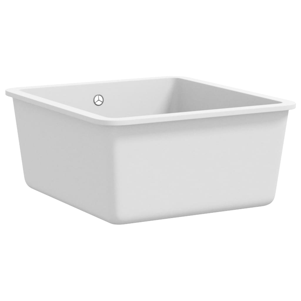 Granite Kitchen Sink Single Basin White