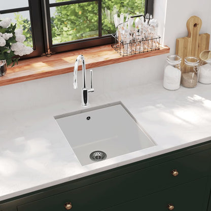 Granite Kitchen Sink Single Basin White