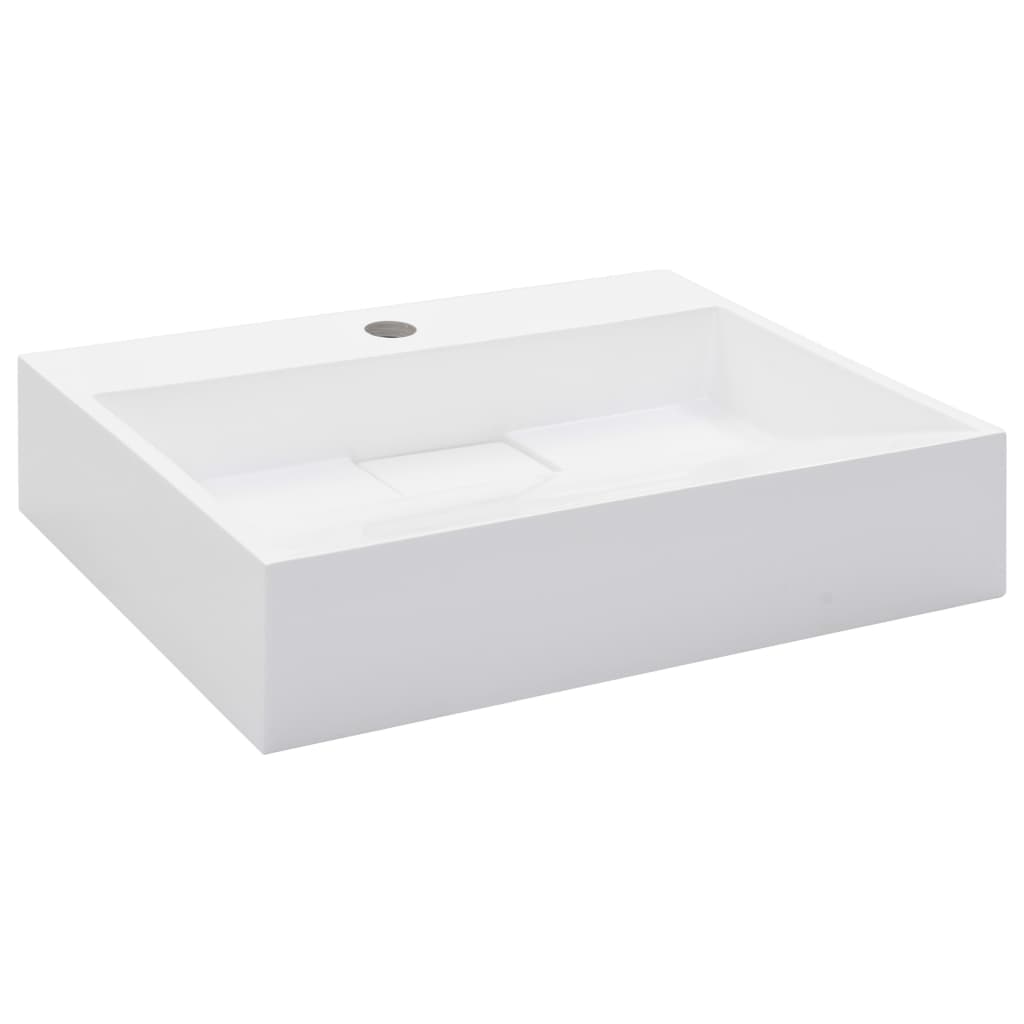 Wash Basin 50x38x13 cm Mineral Cast/Marble Cast White