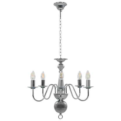 Chandelier Silver 5 x E14 Bulbs