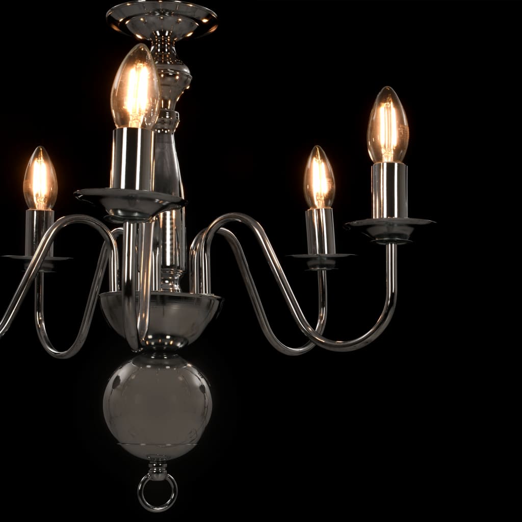 Chandelier Silver 5 x E14 Bulbs