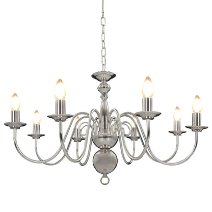 Chandelier Silver 8 x E14 Bulbs