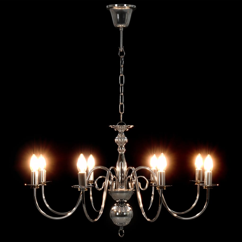 Chandelier Silver 8 x E14 Bulbs